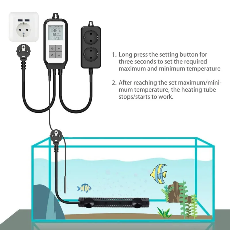 Tuya WiFi Temperature Controller Socket Wi-Fi Aquarium Thermostat Heater Controller Plug Smart Plug Wok With Alexa Google Home