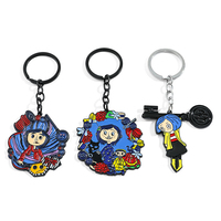 Cartoon Figure Coraline & the Secret Door Keychain, Fantasy Thrilling Anime Movie, Enamel Pendant, Keyrings, Ornament Gifts