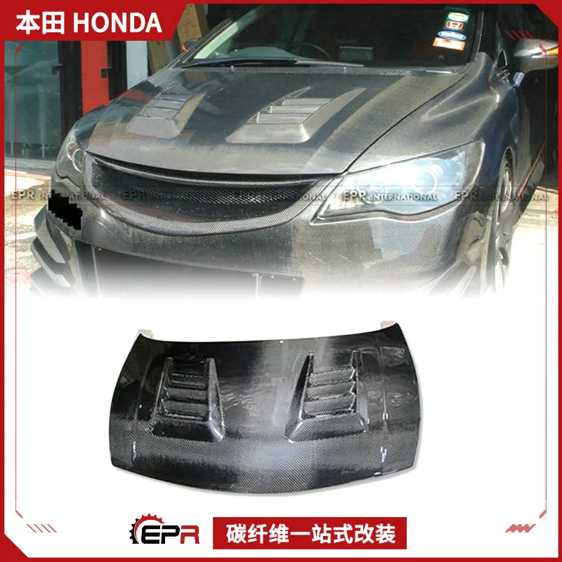 

Подходит для модели Honda Civic FD2 J's Racing 8-го поколения, передняя крышка из углеродного волокна, модификация передней крышки JDM.