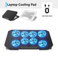 16inch Gaming Laptop Cooler with 8 Quiet Fans Notebook Stand Dual USB Port Foldable Laptop Cooling Pad For Notebook/Phones/Table