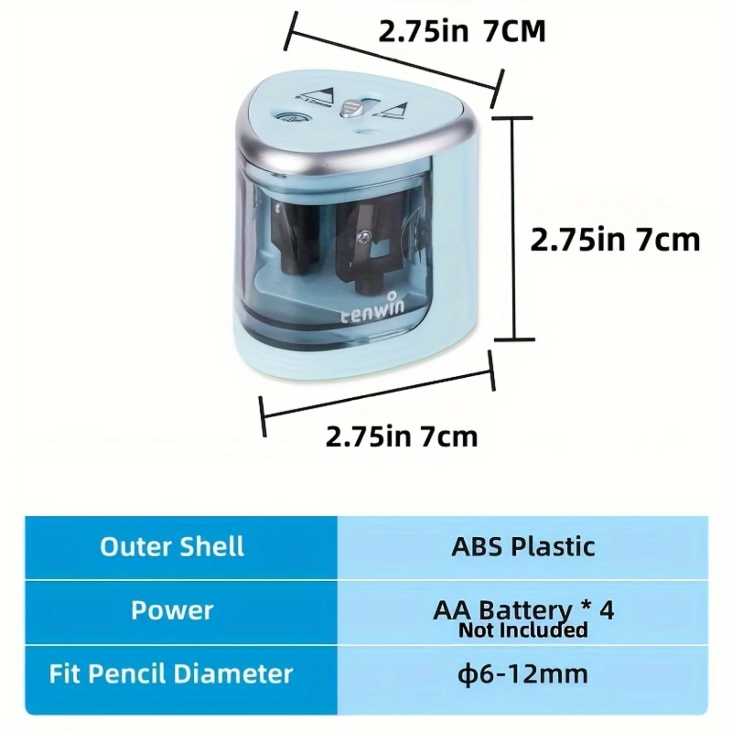 Portable Dual-Slot Battery-Operated Pencil Sharpener for Thin & Thick Pencils - Sharp Precision, Ideal for Artists & Students