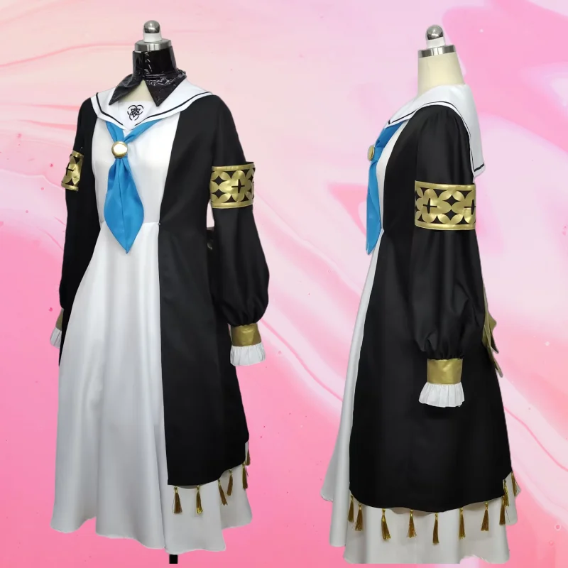 COS-KiKi Anime Blue Archive Iochi Mari Nun Black White Dress Uniform Cosplay Costume Halloween Carnival Party Outfit Women