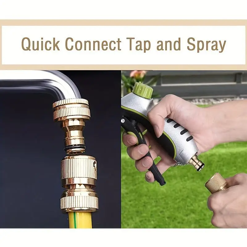 New 6/12 EU Standard Hose Fitting Kits -1/2 Inch And 3/4 Inch Faucet Fittings+1/2 Inch (13-16mm) Garden Pipe Quick Couplings