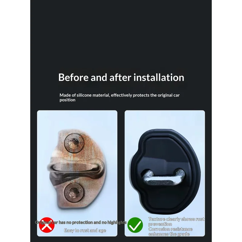 For Tesla Car Silicone Door Lock Cover Shock Absorber Protective Sticker for Tesla Model 3 Y S X Roadster SpaceX Cybertruck Car