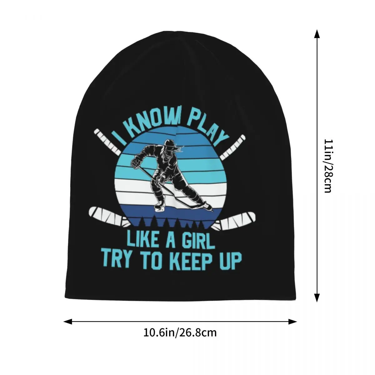 أعلم أنني ألعب مثل فتاة حاول حفظ الهوكي الدافئة محبوك قبعة موضة بونيه قبعة الخريف قبعة صغيرة للرجال النساء الكبار