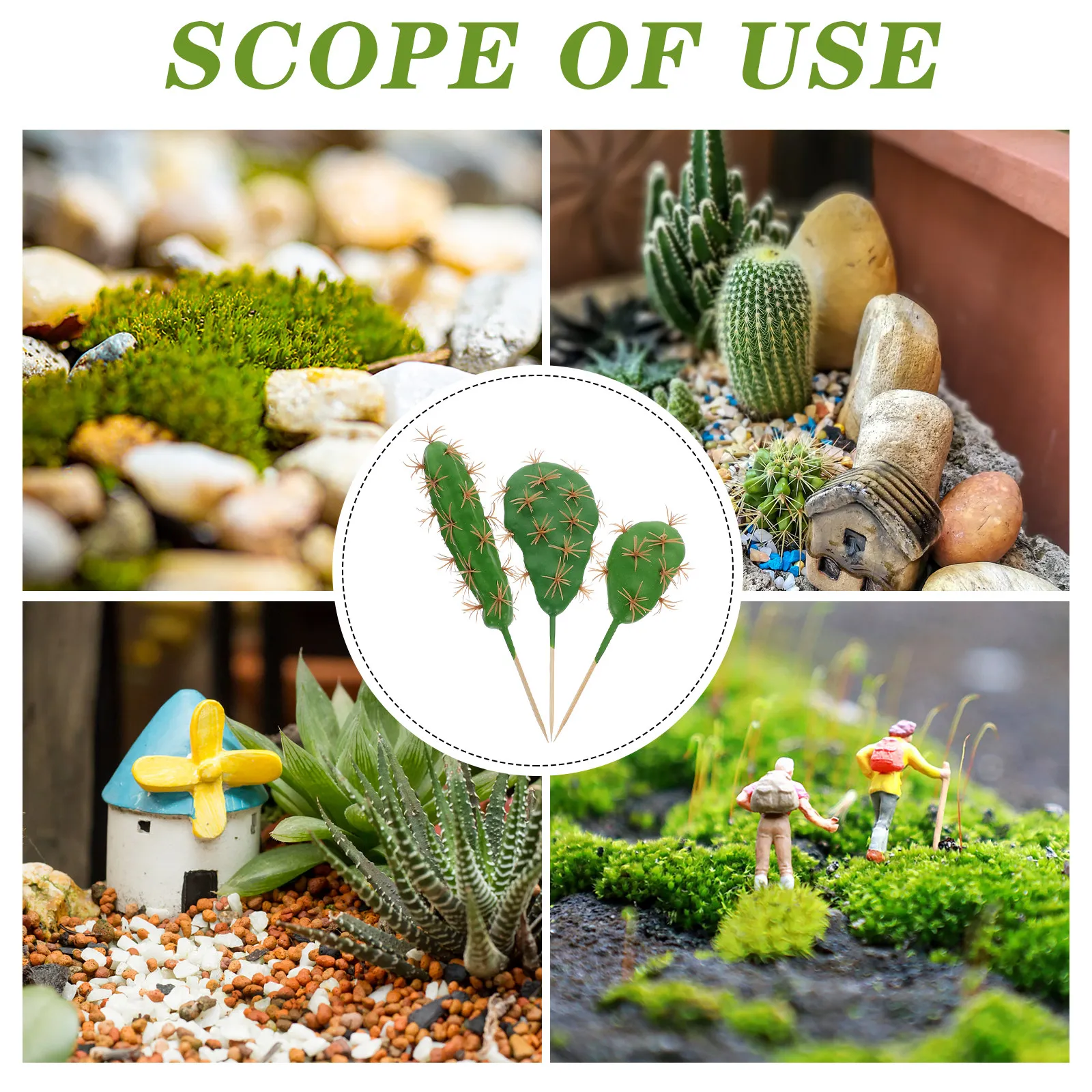 6Pcs Simulated Cactus Adornments Realistic Faux Cactus Decor Indoor Outdoor Garden Desktop Landscaping Ornament