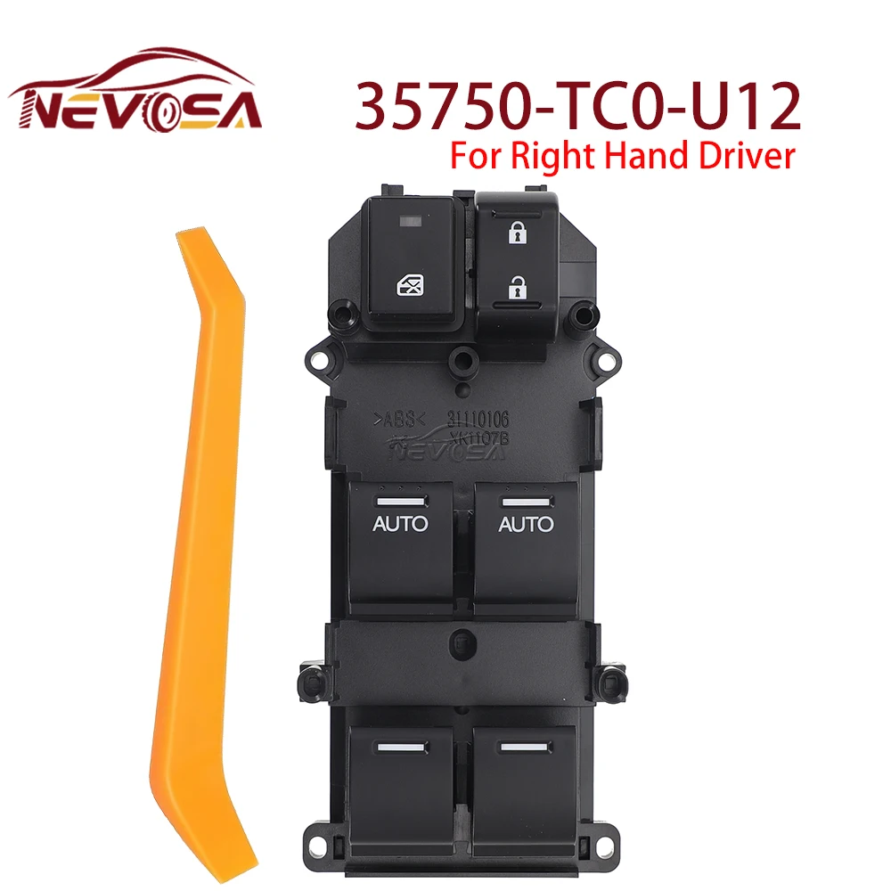 NEVOSA Right Hand Driver 2 Auto For Honda Accord 2009 2010 2011 2012 2013 2014 Power Window Switch 35750-TC0-U12 35750TC0U12