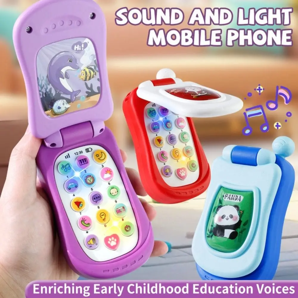 Flip Cover Simulation Flip Phone Musical Toys Voice Toy Music Phone Toy Safe Design Electronic Phones Electronic Baby Cell Phone