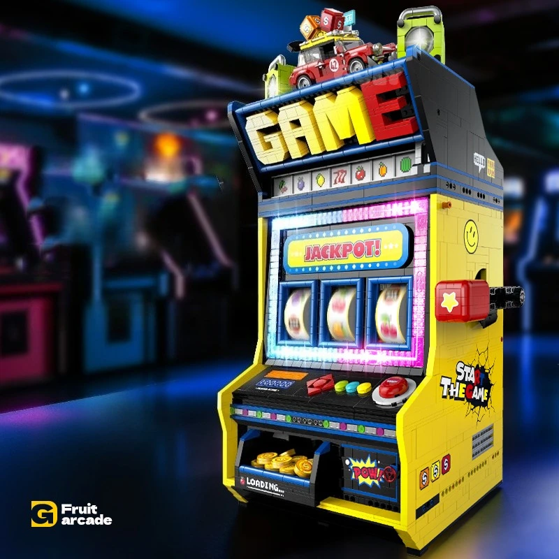 3571PCS 과일 아케이드 빌딩 블록 레트로 게임 콘솔 모델 장난감 조립 벽돌 파티 용품 어린이를위한 크리스마스 선물 성인