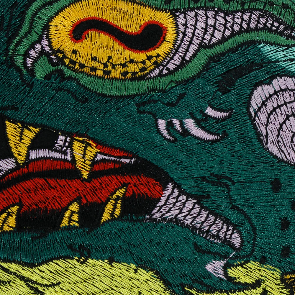 بقع الوحش غريبة الأسماك النسيج بقع التطريز زين الحديد على ملصق شارات الزخرفية لسترات نادي MC 5 قطع