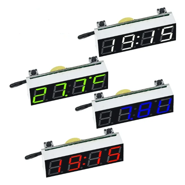 RX8025 DS1302 Red Blue Green LED Electronic Clock High Precision Clock Module Car Clock Temperature DC5-30V