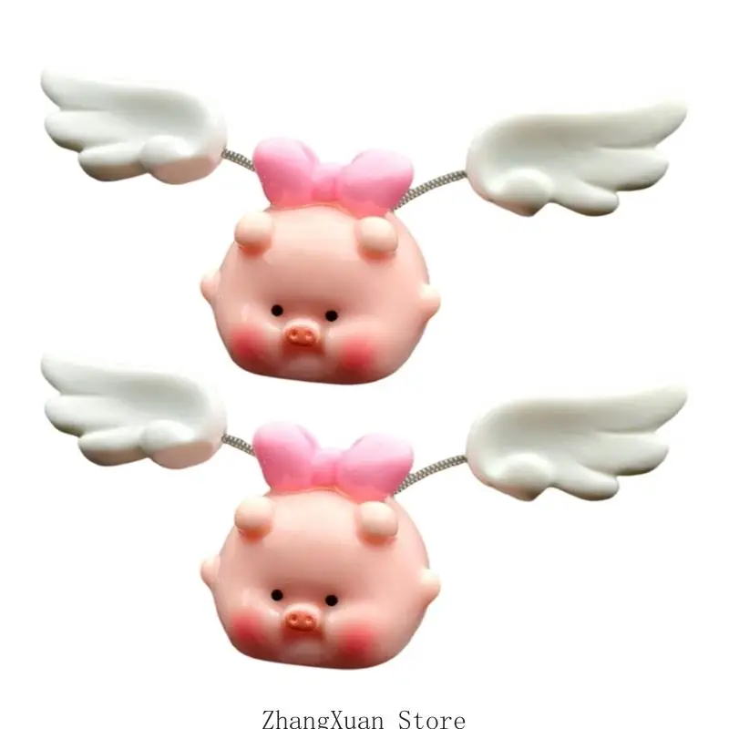 Cartoon Swinging Pig Sculpture Small Desktop Toy For Car Dashboard Decors Gift 3XUF