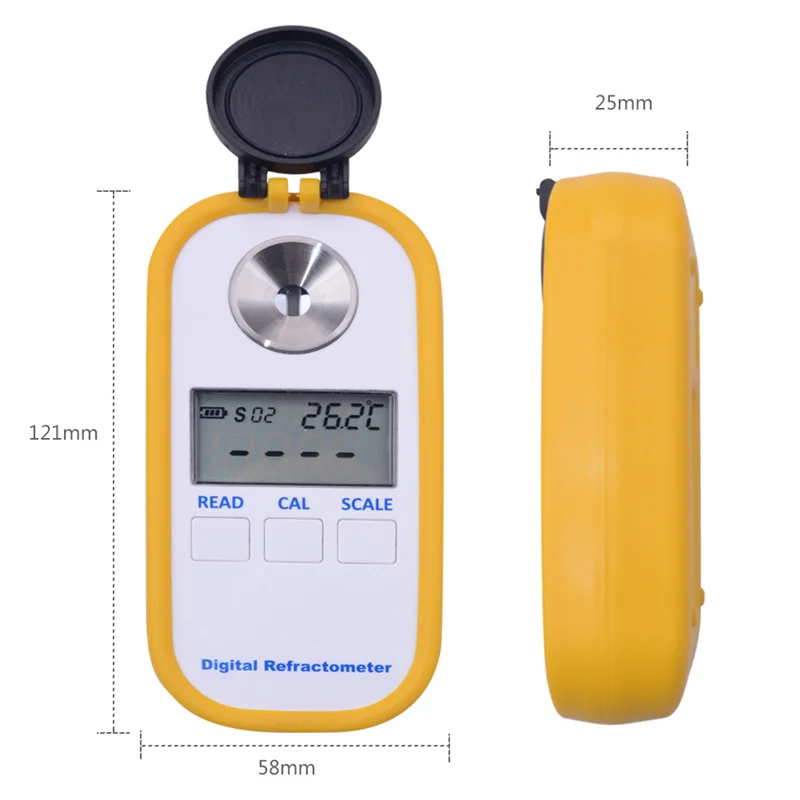 Portable Digital Honey Refractometer 4-in-1 Brix/Water/Be'/Refractive Tester Measurement Instrument DR301