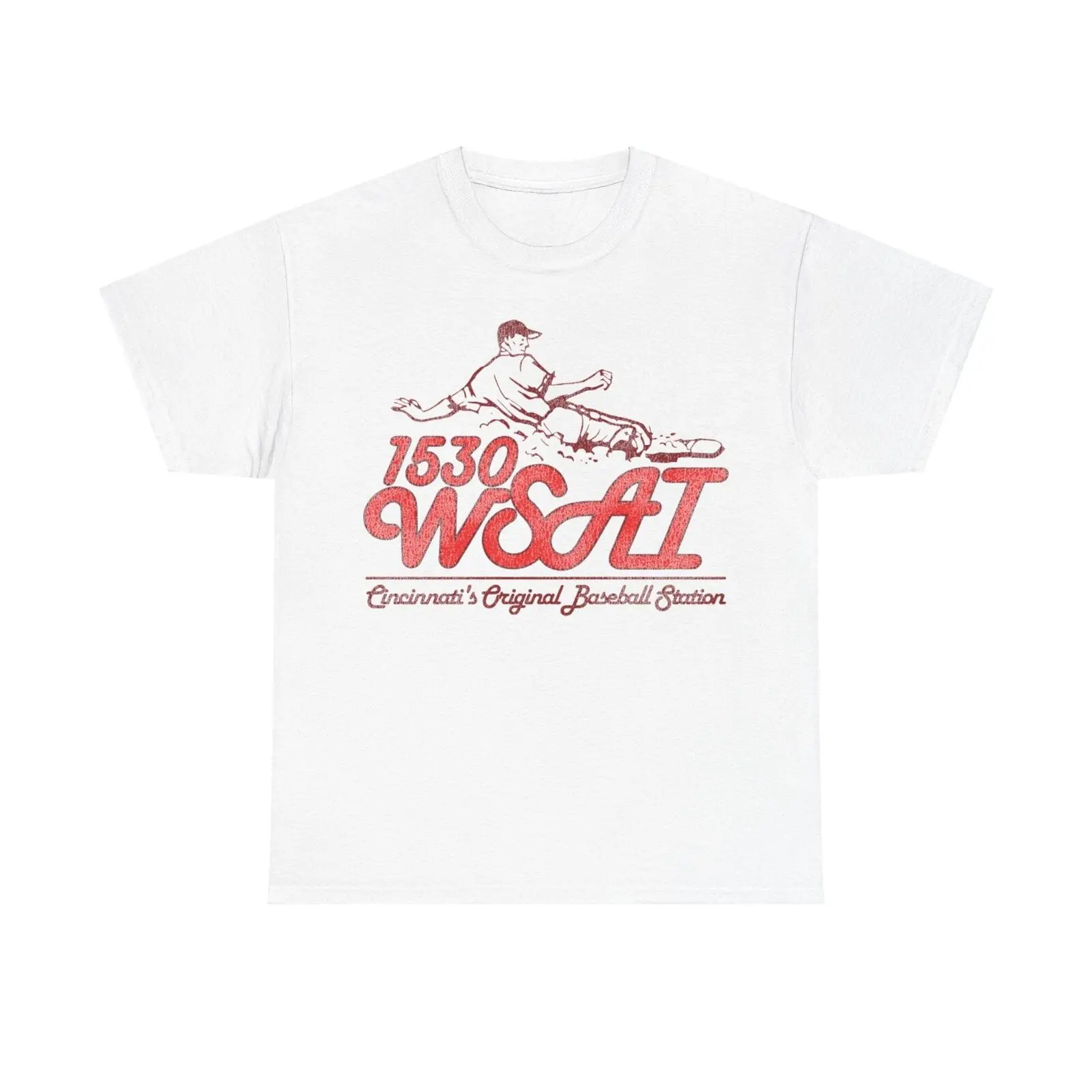 WSAI 1530 Cincinnati Baseball Radio Station Nostalgic Retro T-shirt