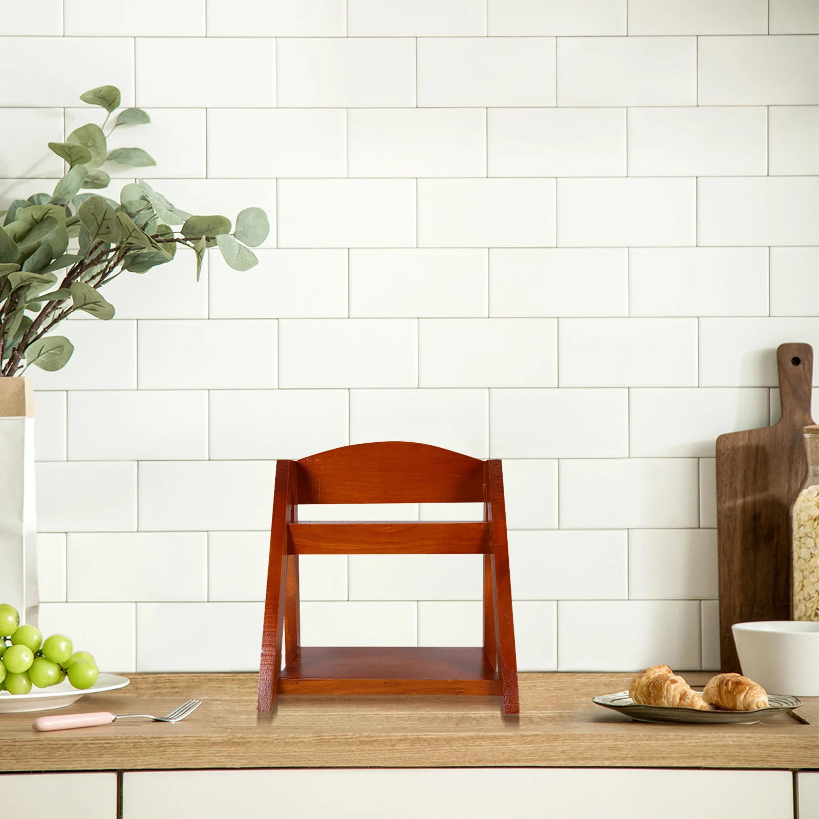 

2-Tier Wooden Storage Rack For Kitchen Bathroom Organizer Spice Jar Rack Makeup Shelf Desktop Toiletry Holder Storage Stand