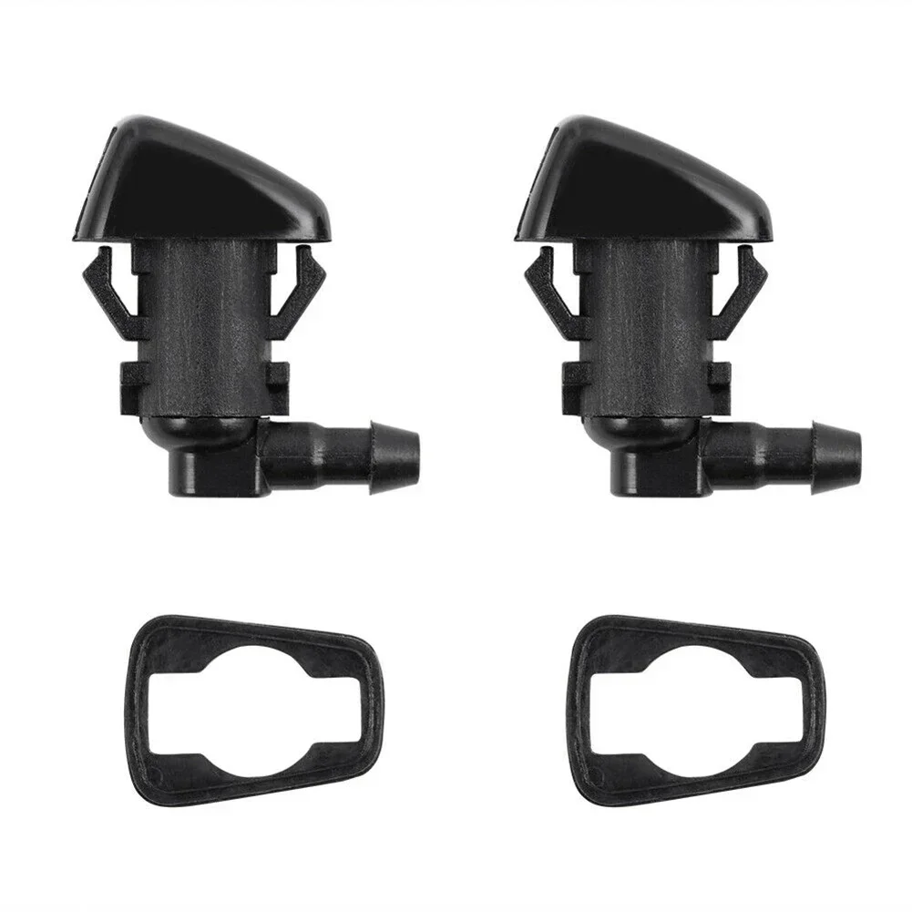 2pcs Car Windshield Washer Sprinkler Head Jet Black Wiper Cover Water Outlet Nozzle 04806312AA For Dodge Nitro 2007-2012