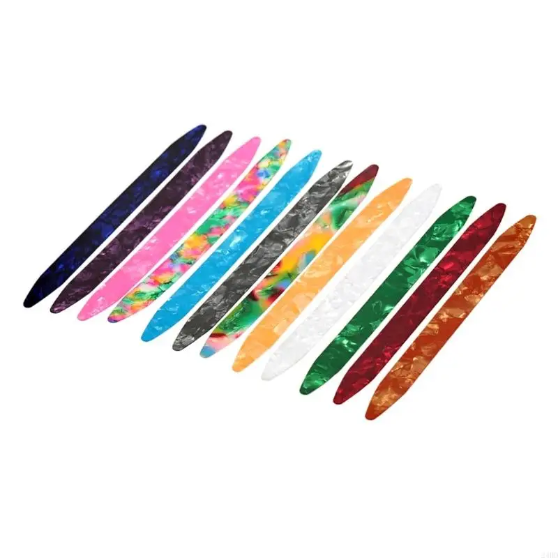 

12 Pcs Celluloid Oud Picks Set for Beginners with Colorful Glossy Design Light Weight Friendly to Reduce Finger 24BD