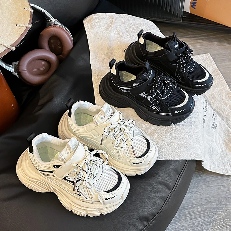 

Children Casual Shoes Spring Autumn New Soft Soled Anti Slip Sports Breathable Mesh Casual Sports Sneakers for Boys Kids 21-36