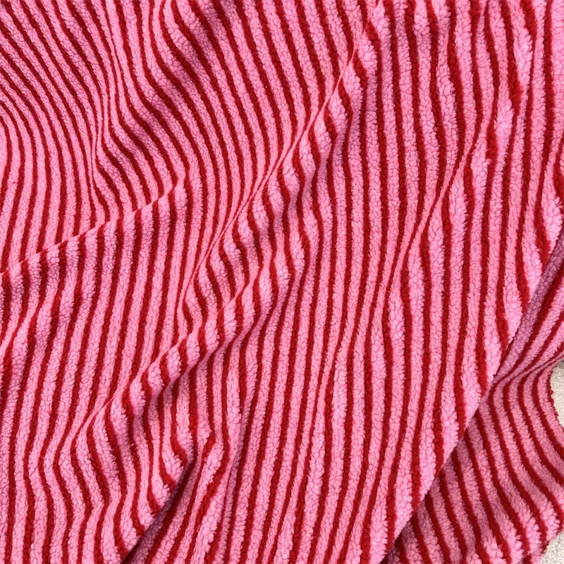 Striped Lamb Wool Fabric 3