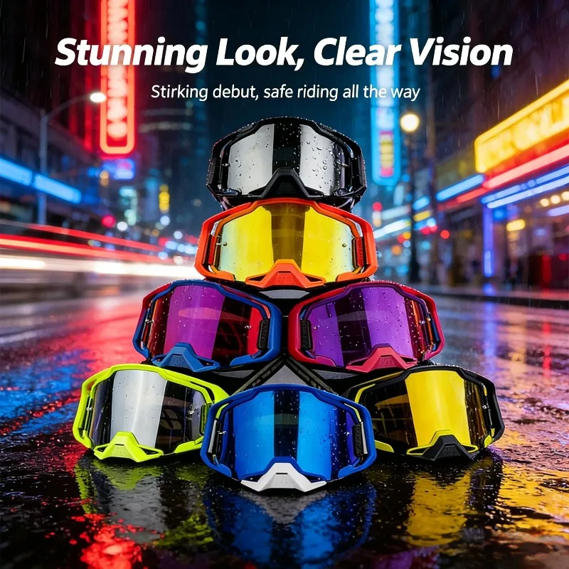 High Quality Large Lens Off-Road Motorcycle Goggles, Wind Sand Dust Resistant Eyewear for Cycling Skiing Outdoor Sports