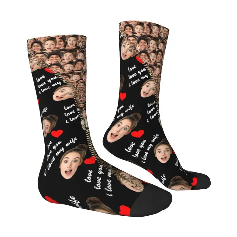 أزياء مخصصة البريدي الأسرة الوجه الجوارب الرجال النساء الدافئة 3D المطبوعة كرة السلة الجوارب الرياضية