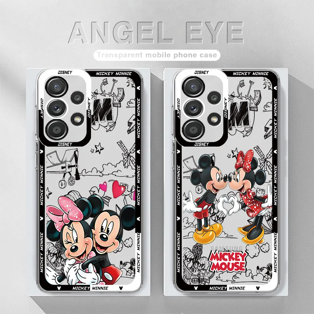 Disney Mickey Mouse etui do Samsung Galaxy A13 A24 A33 A25 A54 A34 A14 4G A23 A15 A73 5G przezroczysta miękka obudowa