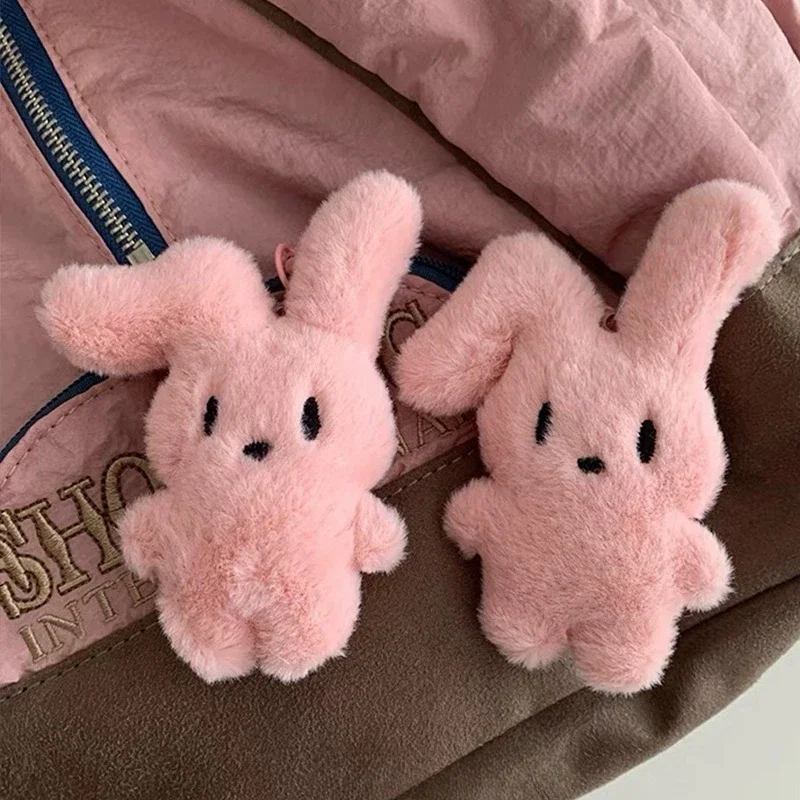 Sweet Plush Rabbit Keychains Couple Y2K Creative Stuffed Animal Toy Car Backpack Ornament Personality Doll Pendantd Key Chains