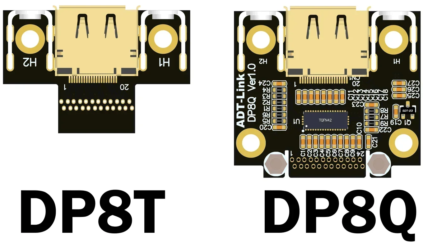 ADT-Link Shielded DisplayPort 1.2/1.4 Flat Cable 165Hz DisplayPort DP1.4 Adapter GPU Video PC Laptop TV Displayport Ribbon Cable