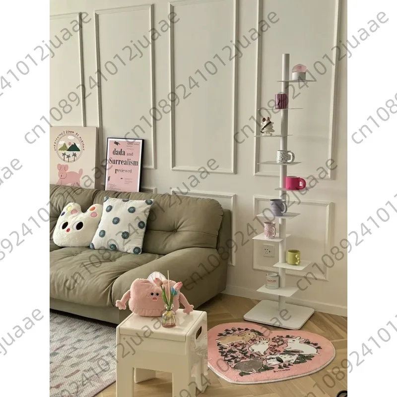 Rotating Invisible Bookshelve, Living Room, Iron Craft Display Stand , 9-layer Display Shelves, Storage Shelves,Corner Bookcases view 3