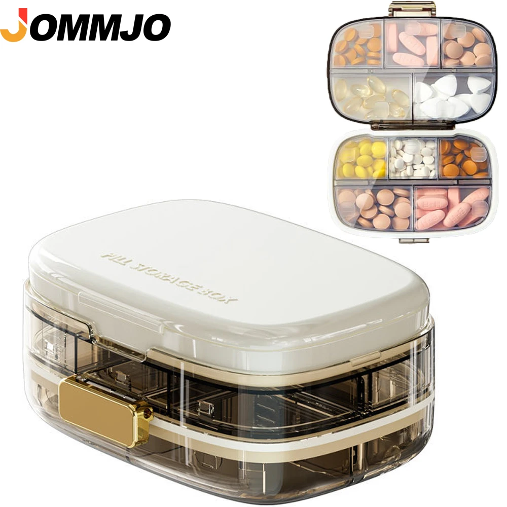 

1PCS Travel Pill Organizer with 3 Layer Folding Design,10 Large Compartments Daily Pill Box,Portable Pill Case for Purse Pocket