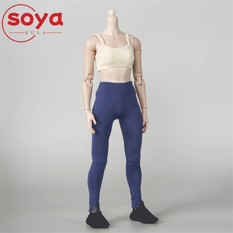 ألعاب الفلفل الحار GBT-002 1/6 سراويل اليوغا النسائية عالية الخصر سراويل ضيقة مرنة الملابس نموذج صالح 12 ''الجندي عمل الشكل الجسم #6