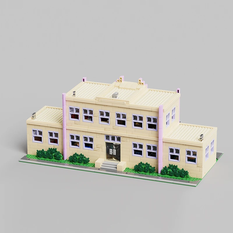 3500pcs Springfield Basisschool Bouwstenen Architectuur Modulaire Gebouwen Architectuur Blok Assemblagemodel Kit, Geschenken