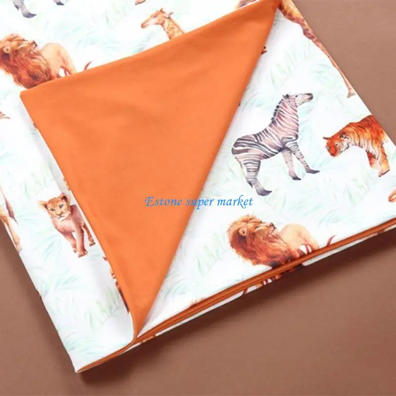 090B طفل طبقات مزدوجة لينة القطن تلقي بطانية الرضع مطبوعة قماش للف الرضع الوليد كيس النوم عربة غطاء كيس النوم #4