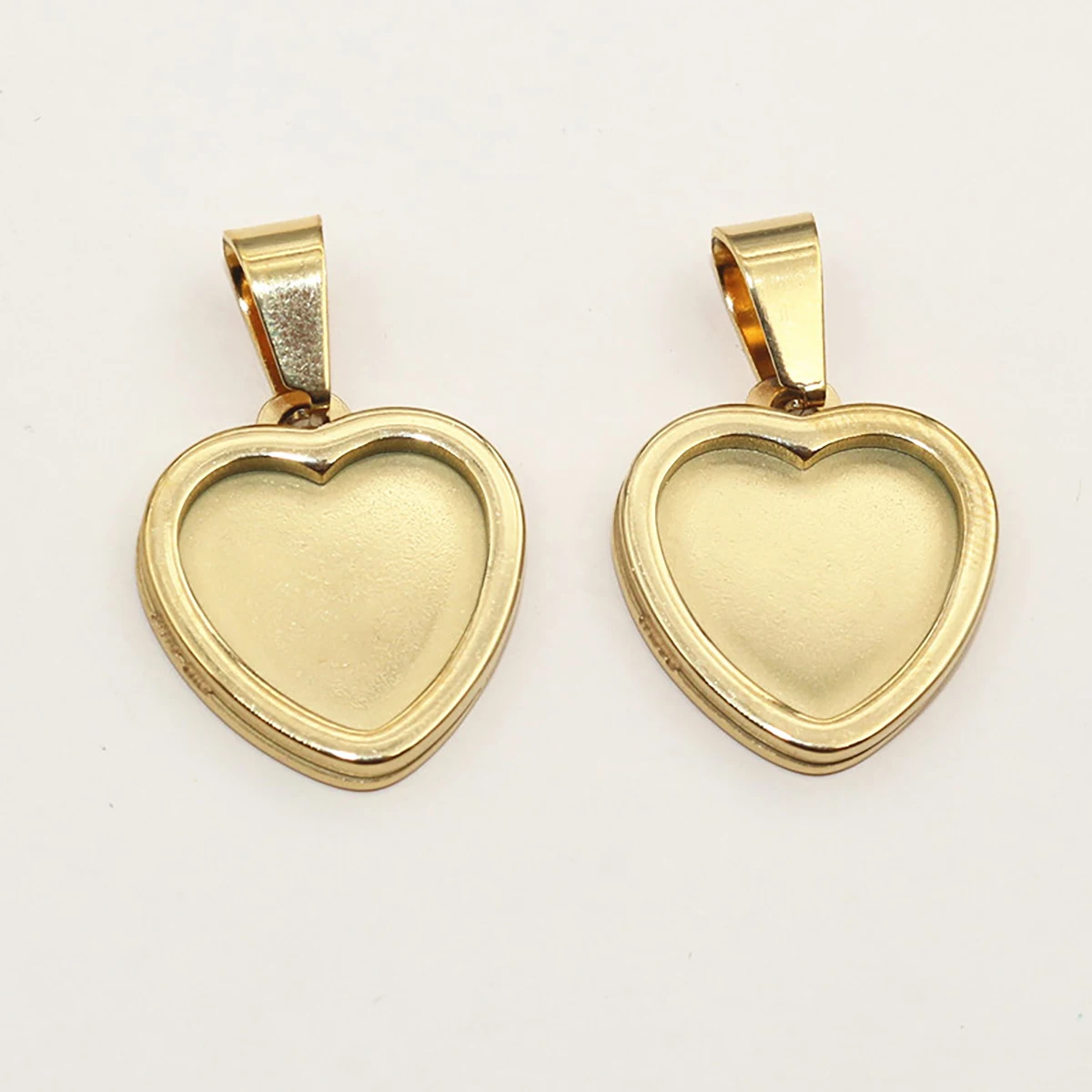 5pcs 12mm Inner Size Thick Stainless Steel Heart/Round Pendant Cabochon Blank Base Setting Tray DIY Jewelry Making Accessories image 6