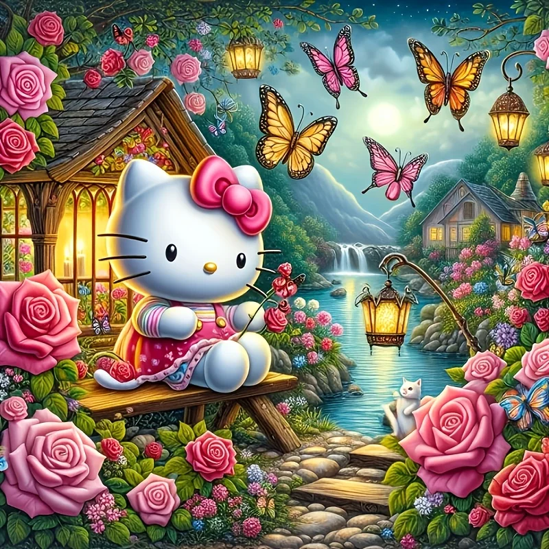 

1 шт. 5D Sanrio Hello Kitty алмазная живопись для взрослых безрамный полный круг алмазный художественный набор мозаика искусство ручная роспись для начинающих и