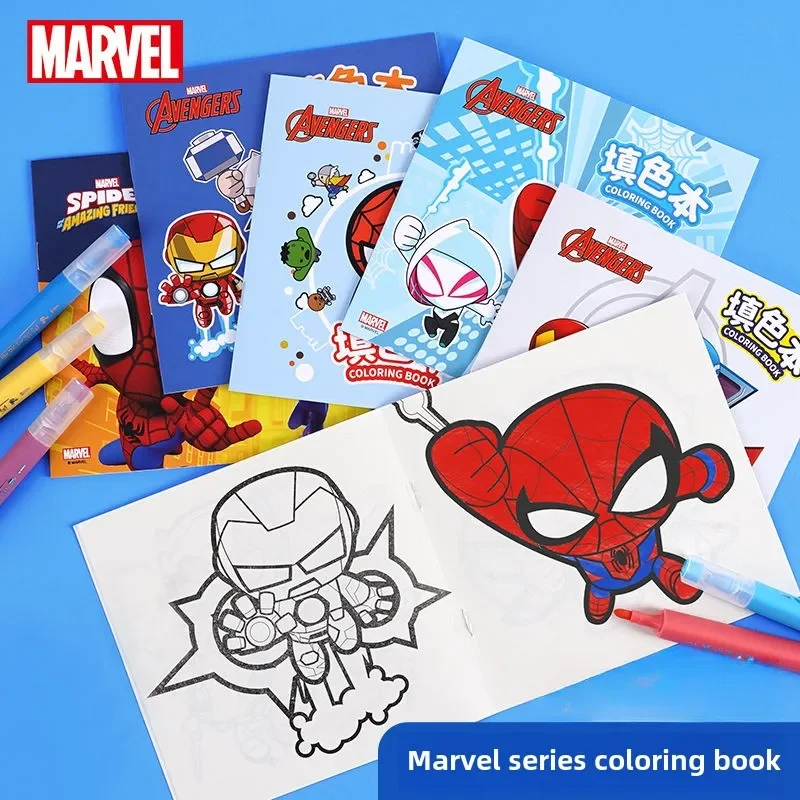 Marvel coloring book Avengers creative toys children's drawing graffiti book hand-painted cartoon coloring painting book gift