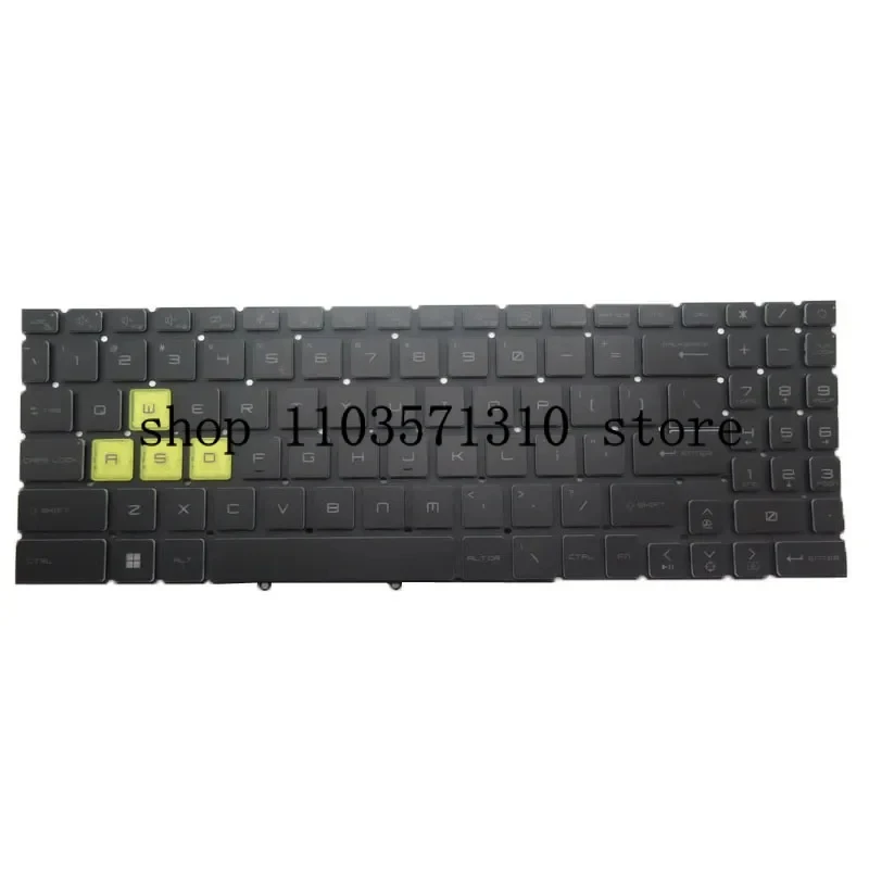 Laptop Monochrome Backlit Keyboard Limited Edition For MSI Crosshair 15 R6E B12UEZ B12UGZ B12UGZ-050 English US Black No Frame