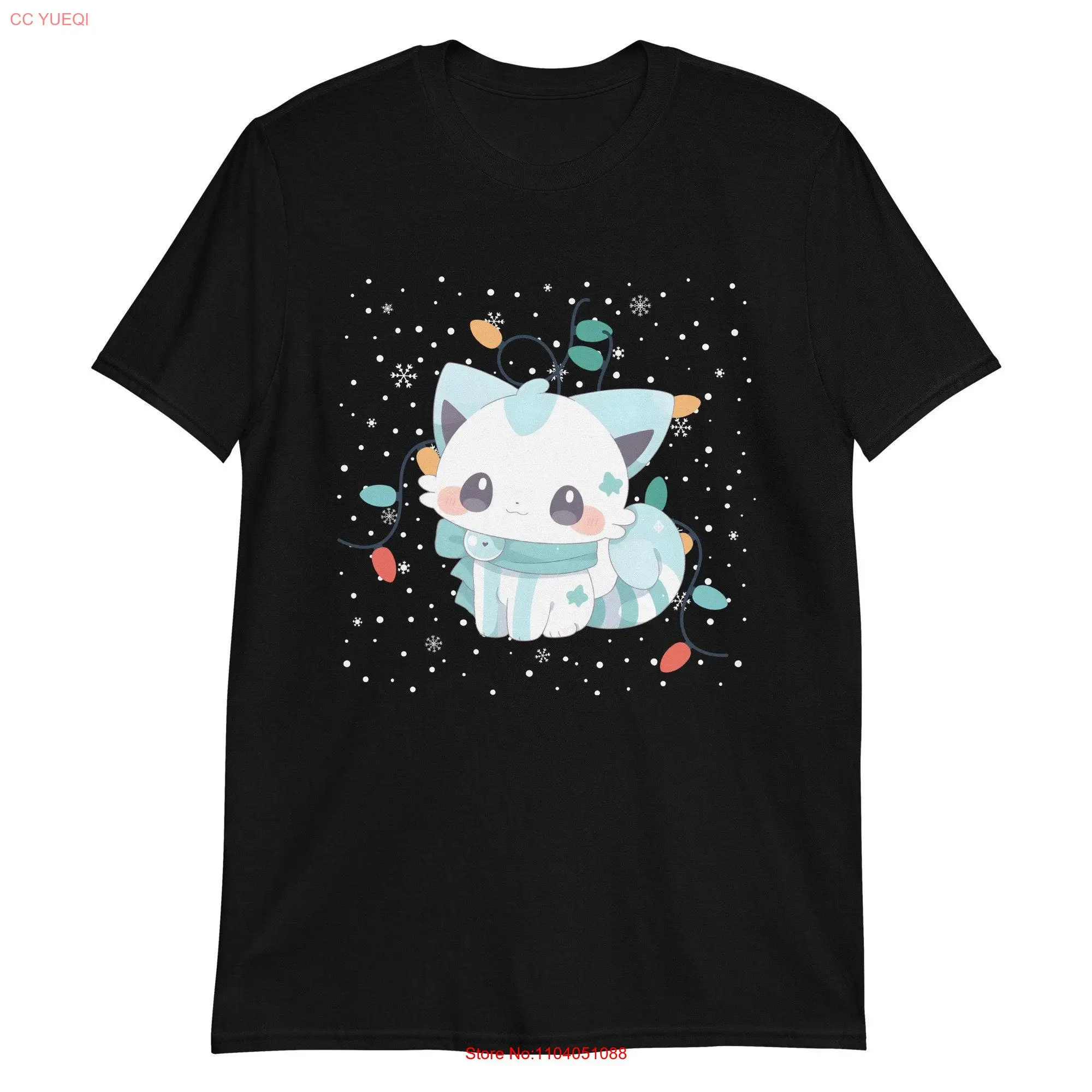 Anime Christmas Japanese Cat Snowy T Shirt long or short sleeves