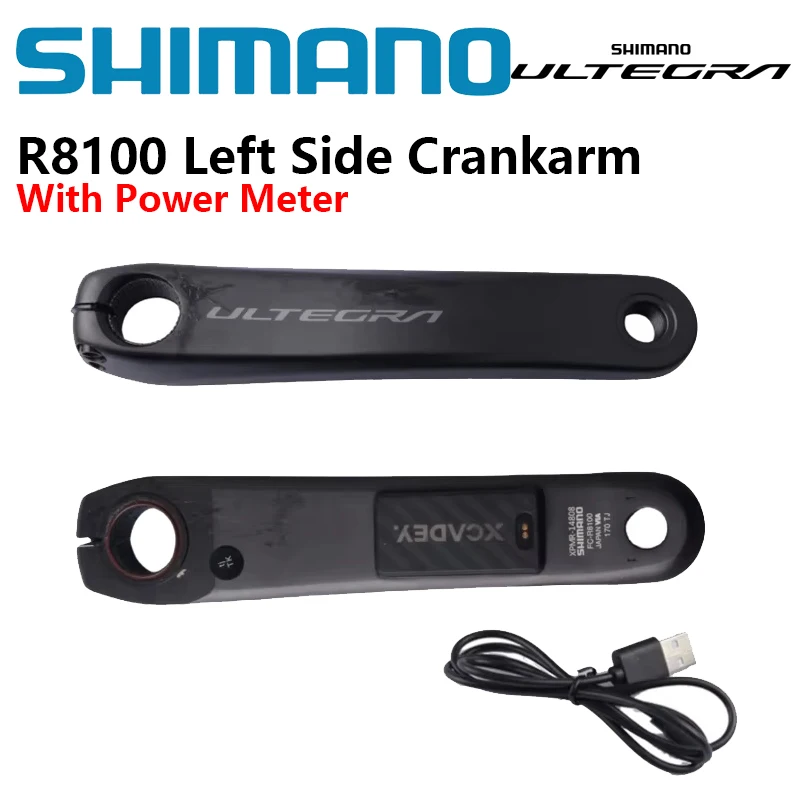 Image of Shimano ULTEGRA R8100 linker Kurbelarm mit XCADEY POWER METER Kurbel 160mm 165mm 170mm 172,5mm 175mm Kettenblatt für Rennrad