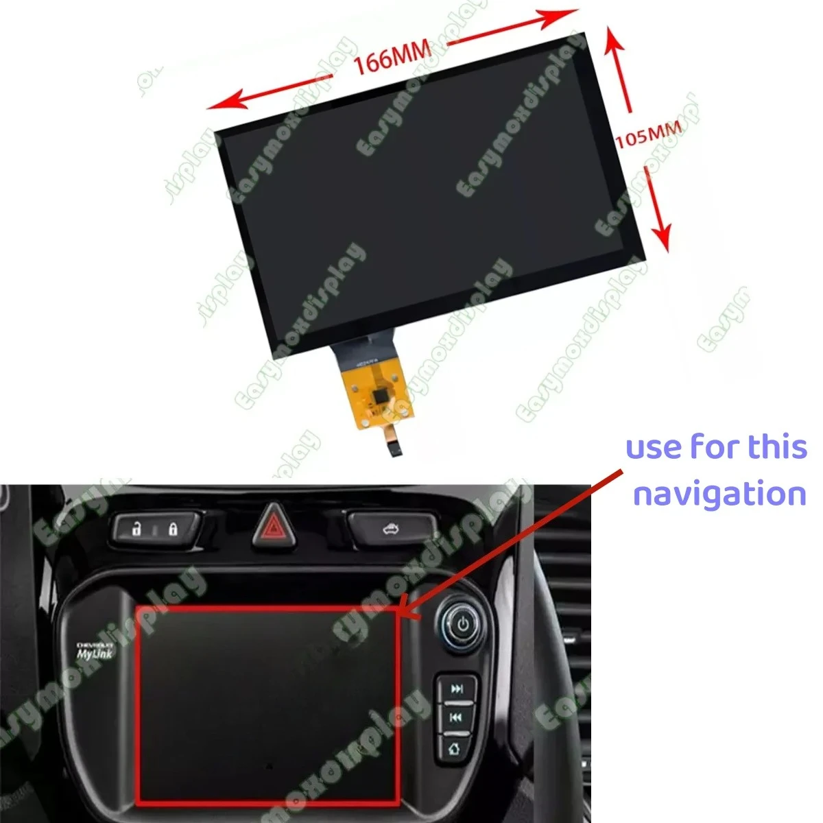 

OEM LCD Display for Chevrolet Aveo Cruz Onix Sonic Prism Spark Trax DVD MYLINK2 Navigation Audio