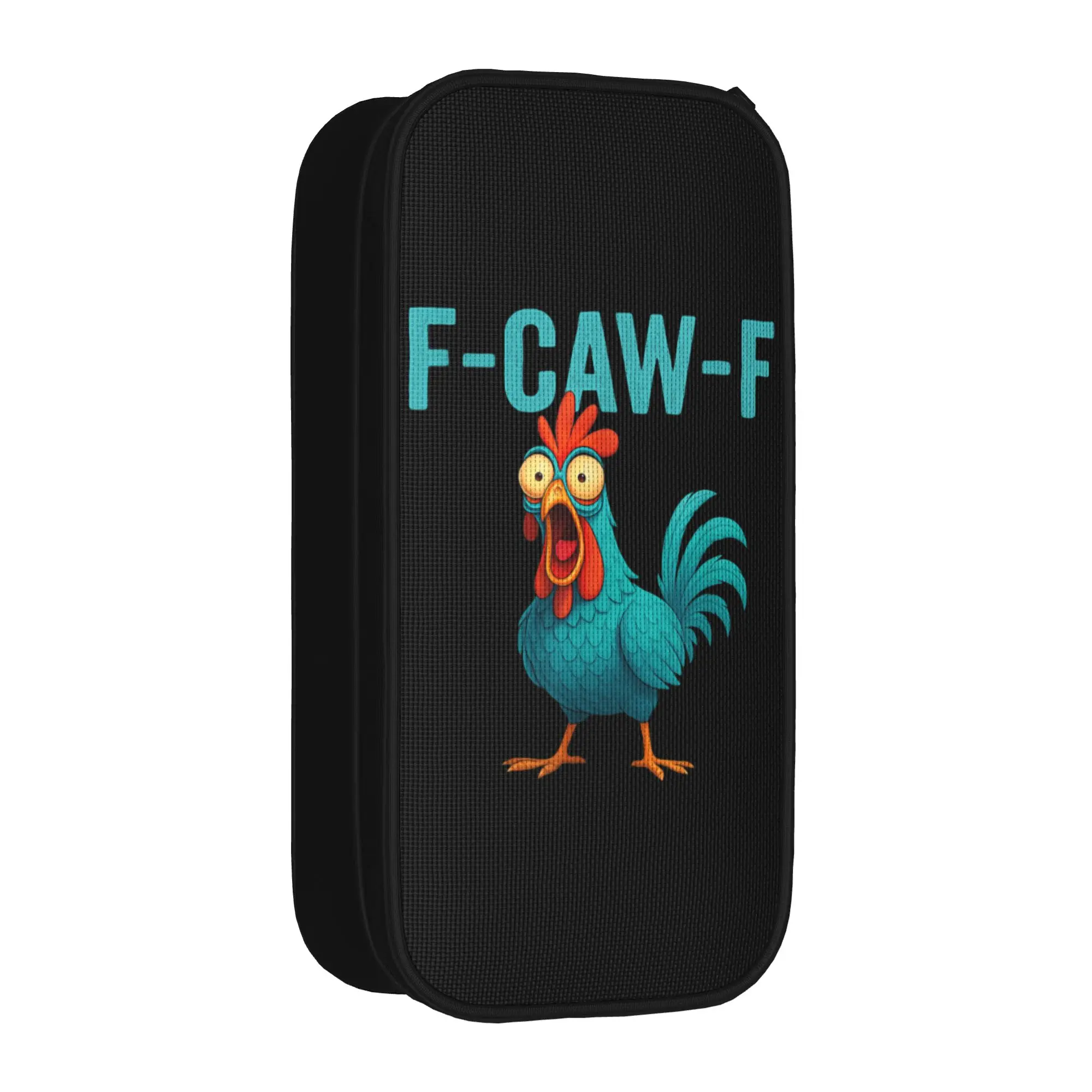 F-Caw-F Funny Rooster Chicken Farm Pencil Case Animal Humor Bird Pencil Pouch Pen Holder Big Capacity Bag School Gift Stationery