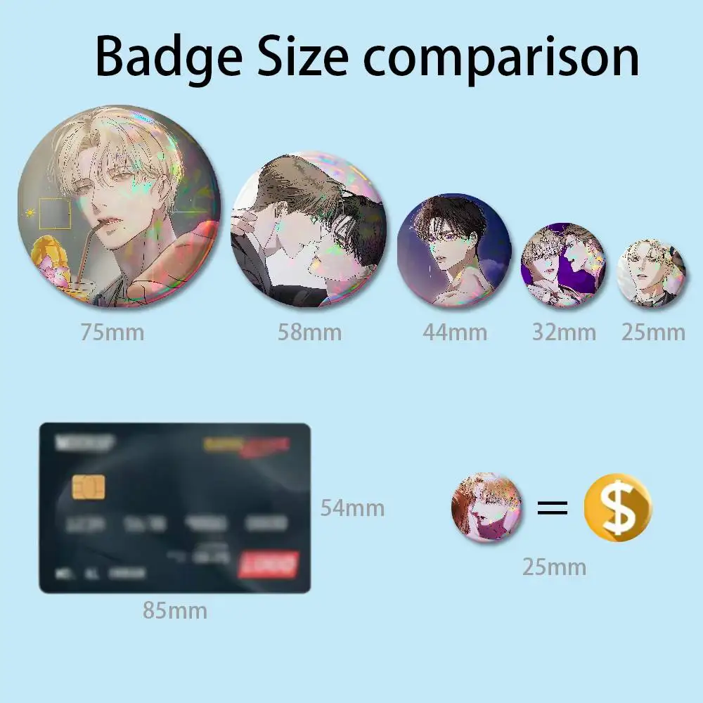 Webtoons Kiss Me If You Can 32mm 58mm 75mm 44mm 25mm Anime Badges Brooches DIY Pins Decorations Birthday Gifts
