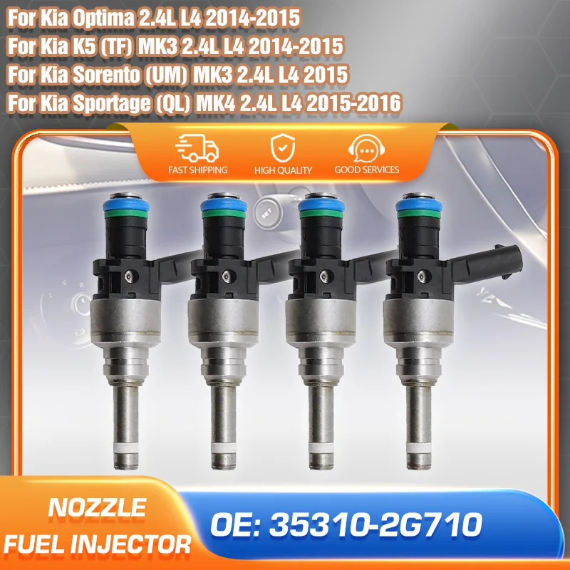 

Fuel Injector Nozzle Kit For Kia K5 Optima 2014-2015 Kia Sportage QL 2015-2016 Kia Sorento UM 2015 2.4L L4 Car Accessories