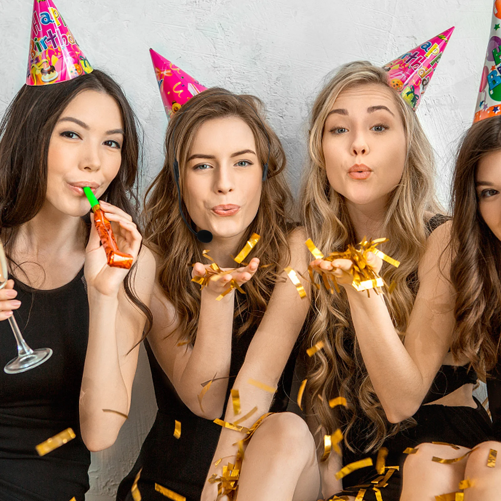 

Fake Microphone Headset Lightweight Realistic Rock Star Costume Prop For Cosplay Party Masquerade Singer Accessory Dress Up