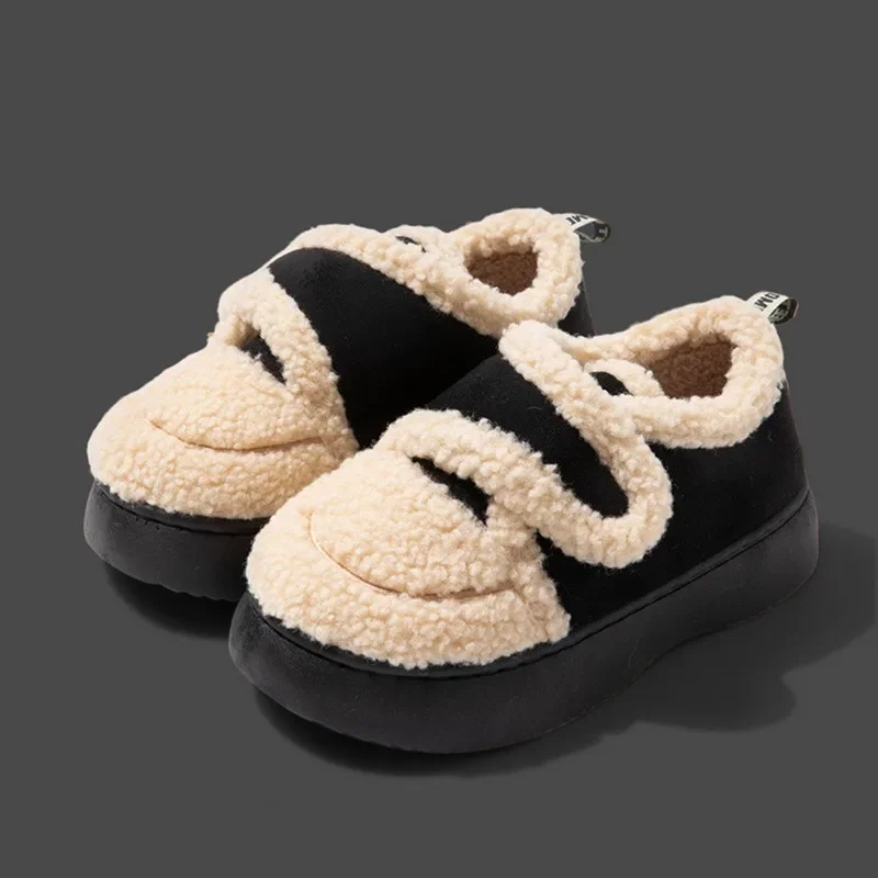 Warm Lamb Wool Cotton Padded Shoes Women New Flat Thicken Plush Winter Boots Woman Non Slip Thick Bottom Ankle Snow Boots