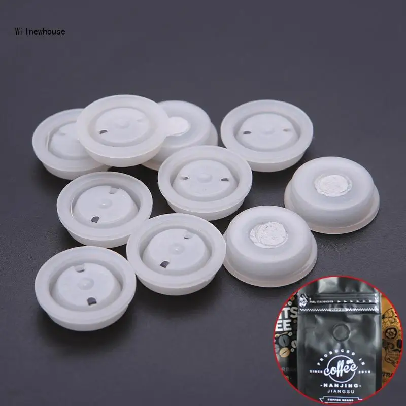 10pcs One-way Degassing PE for Valve With Filter Exhaust Ventilation Vent Coffee Dropship