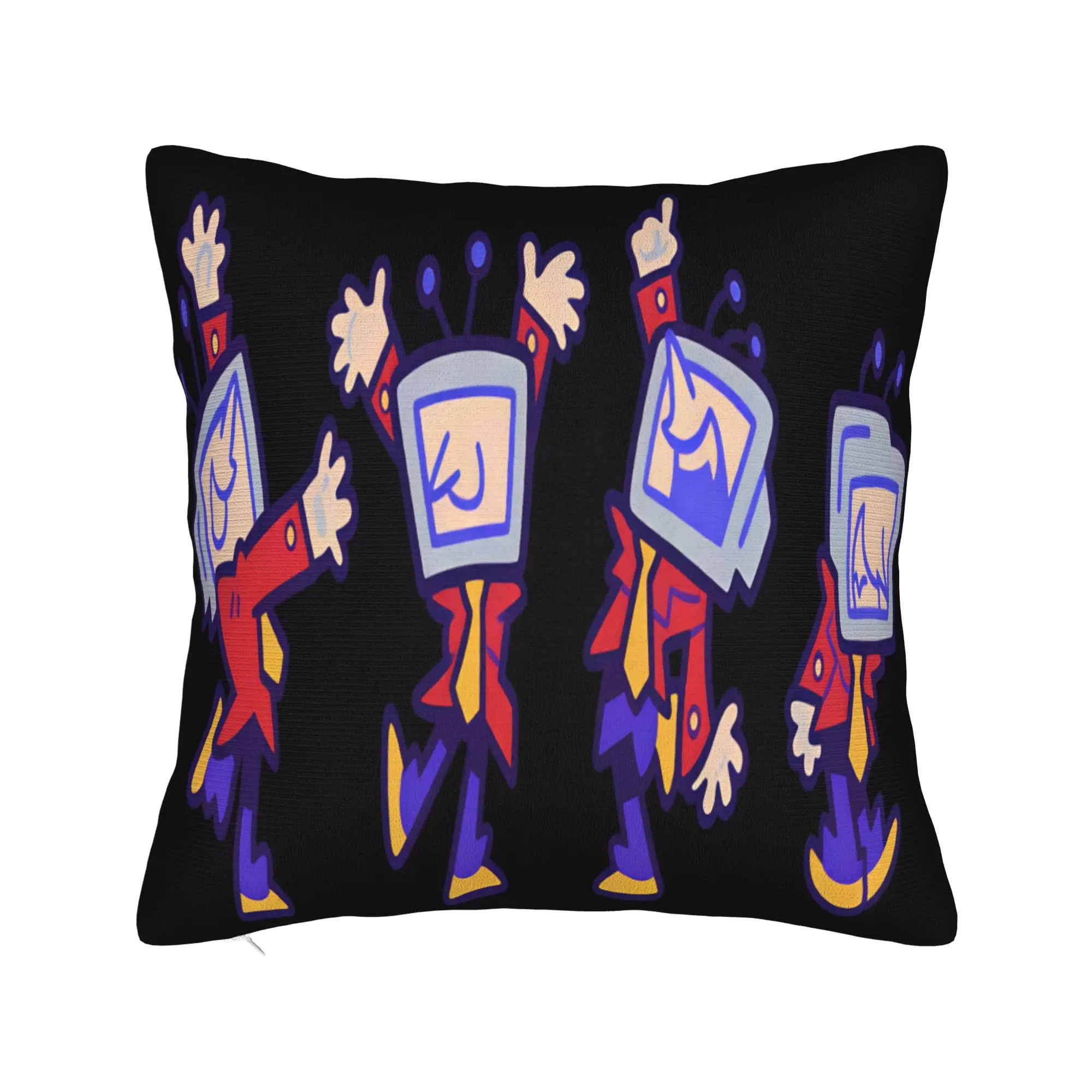 Deltarune Neon Outline Dancing TV Man Four Poses Pillow Cover  Vintage Pillow Case For Office Car Home Decor Pillowcases Gift
