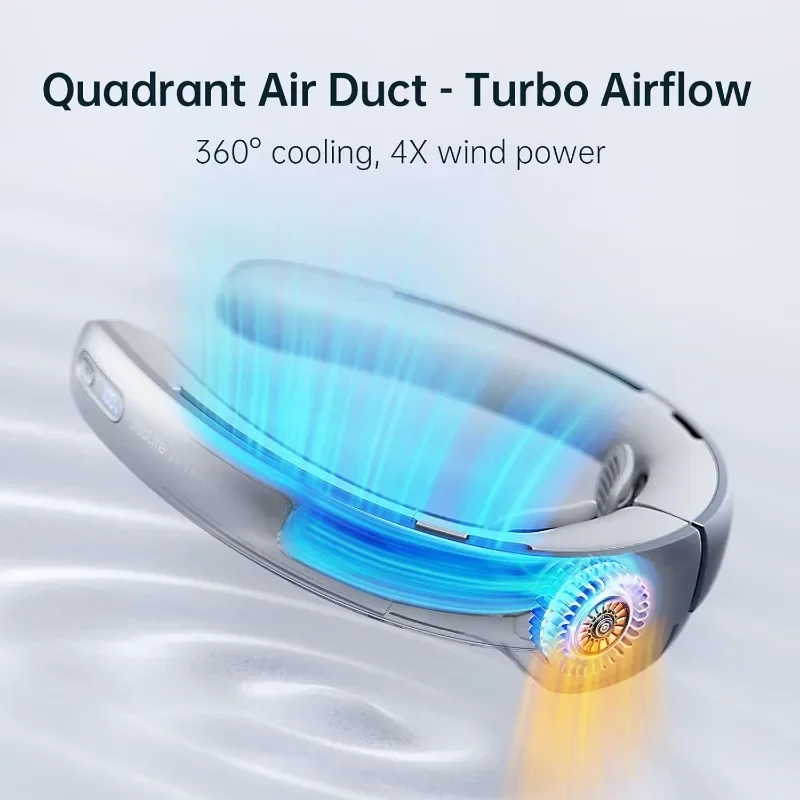 

Ручной шейный вентилятор Pro, безлистный вентилятор, без ручки передач, светодиодный дисплей, регулируемый перезаряжаемый персональный мини-вентилятор емкостью 5000 мАч, безлопастной вентилятор