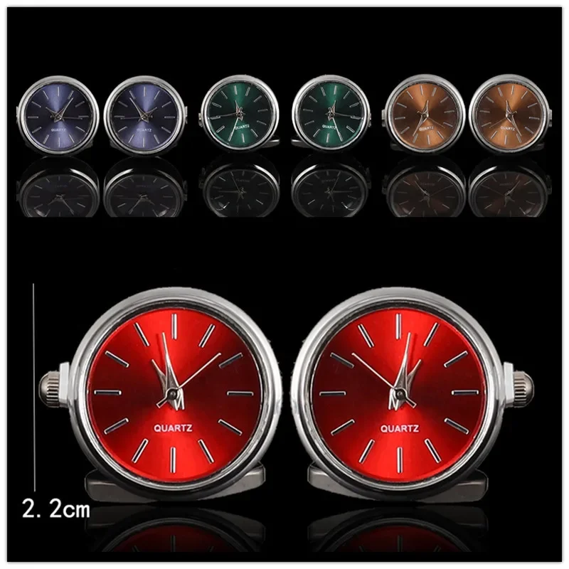 Luxury Men's Watches Cufflinks Fashion French Shirt Cufflink Round Rotating Clock Cuff Nails Men High-end Business Jewelry Gifts