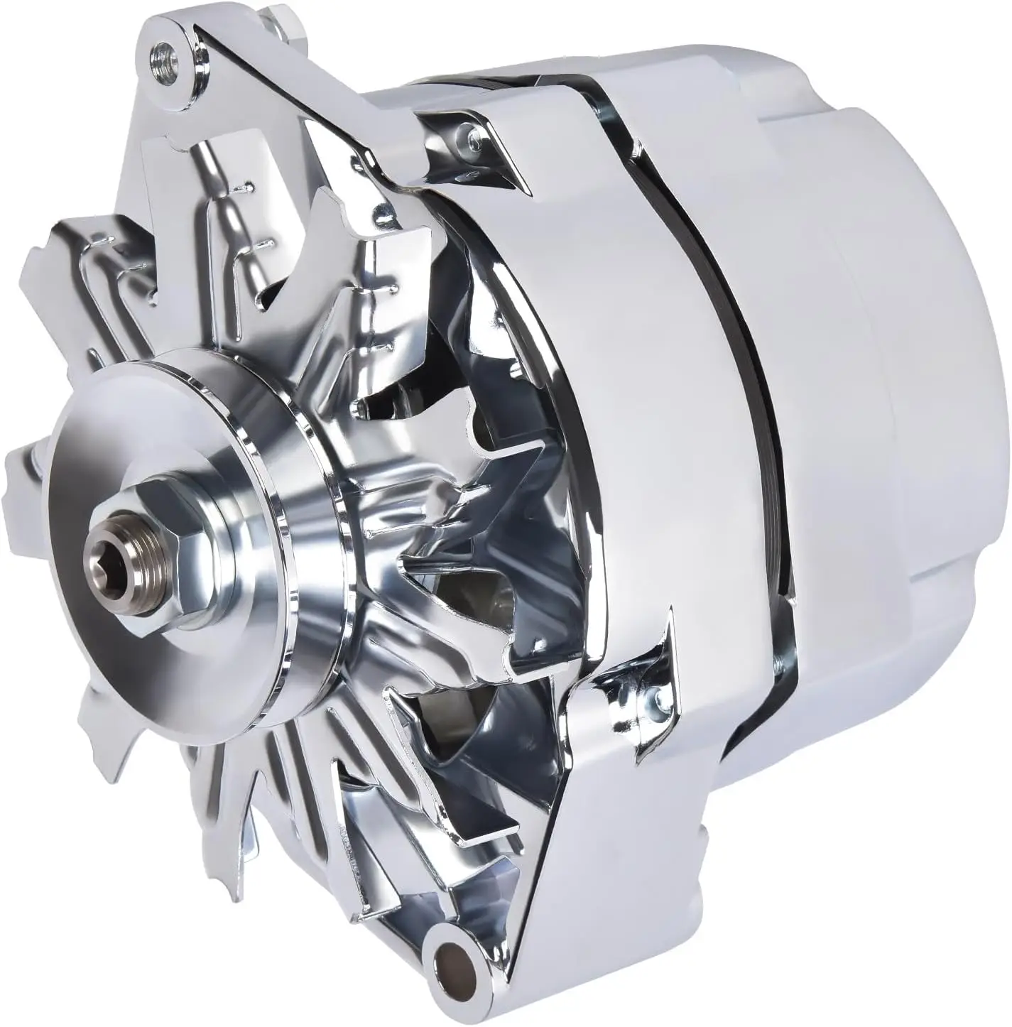 

1 Wire Alternator Chromed Self-Exciting for GM 305 350 BBC SBC Replace ADR0335-C 40012395 7127-SE105C 7127SECN100A